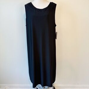 R&M Richards Woman NWT Black Sheath Dress Cocktail Sequins Evening Midi size 18W